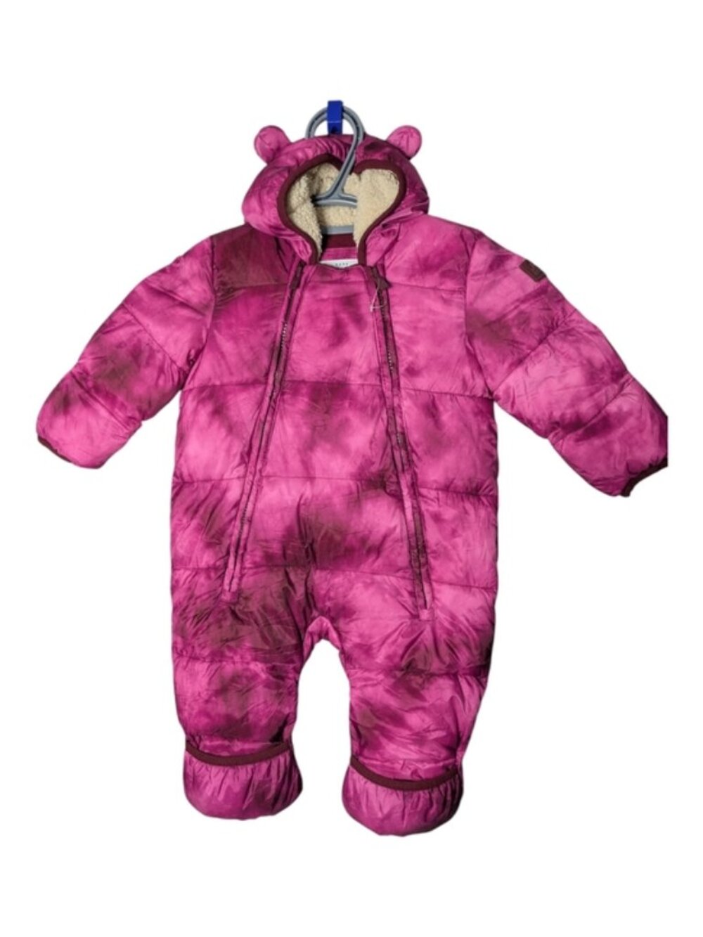 NWOT Baby Gap Primaloft Puffer‎ Snowsuit Happy Pink 6-12m Warmest Hooded Zip